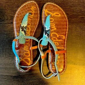 Sam Edelman Gigi Snakeskin Strappy Leather Sandals Women’s Size 6.5